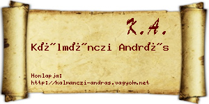 Kálmánczi András névjegykártya