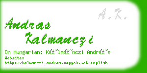 andras kalmanczi business card